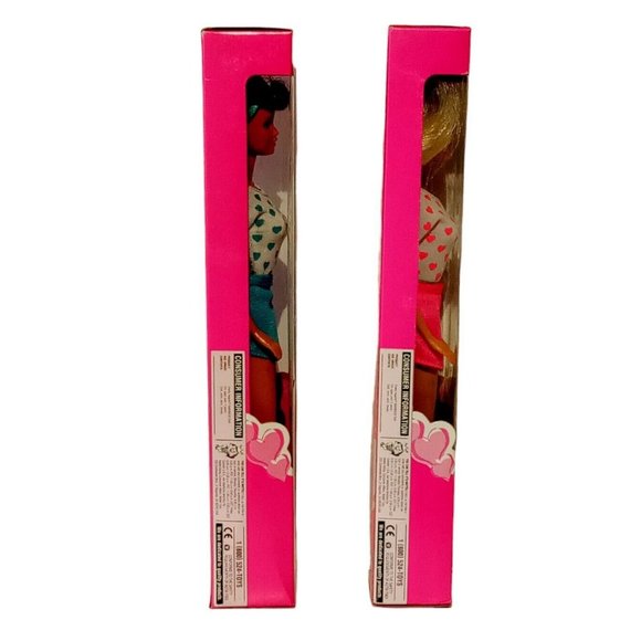 Pretty Hearts Barbie #14473/14475 Vintage 1995 2 Dolls incl Pink & Blue NRFB - Picture 5 of 10